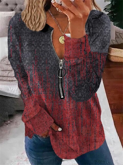 Vintage-Muster Oversize Pullover für Damen – Kuschelig und stylisch für Herbst und Winter