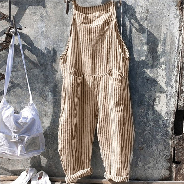 HARPER - Gestreifter Baggy-Jumpsuit im Vintage-Look