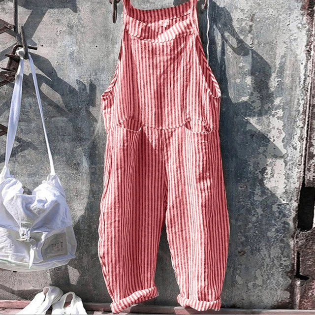 HARPER - Gestreifter Baggy-Jumpsuit im Vintage-Look