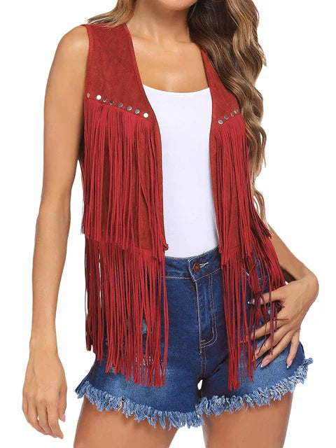Ellie - gilet chic vintage à pompons
