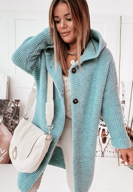 Mellissa - Cardigan lavorato a maglia con cappuccio
