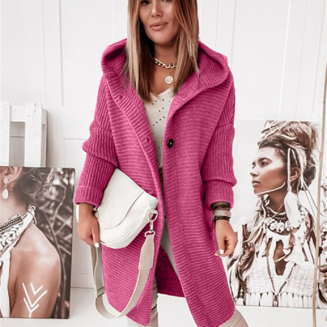 Mellissa - Cardigan lavorato a maglia con cappuccio