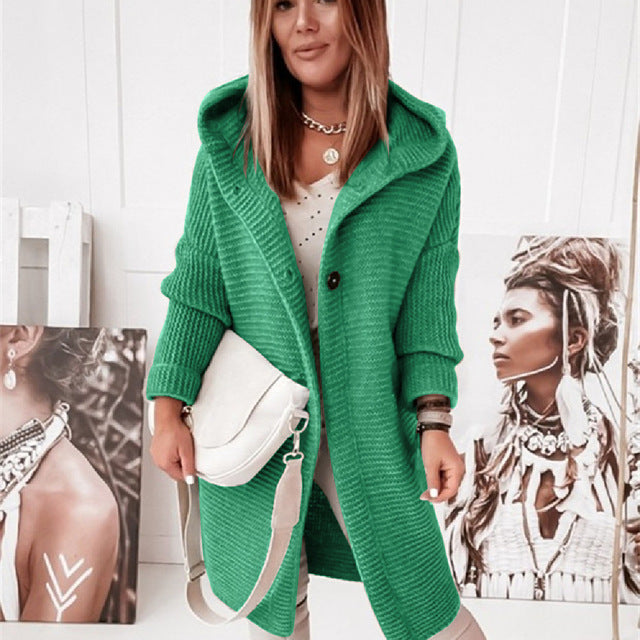 Mellissa - Cardigan lavorato a maglia con cappuccio