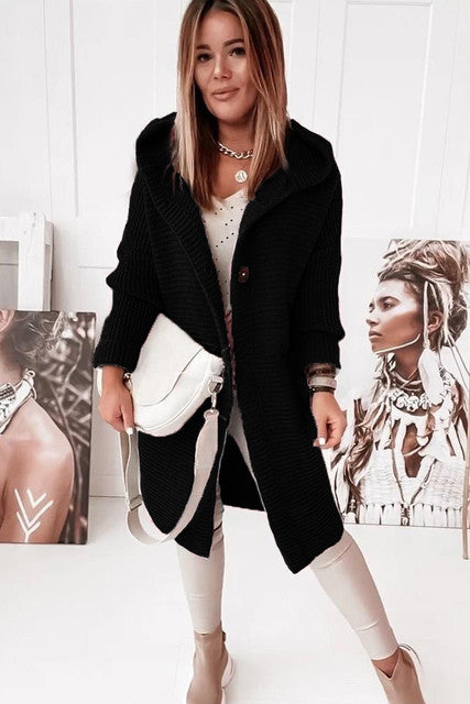 Mellissa - Cardigan lavorato a maglia con cappuccio