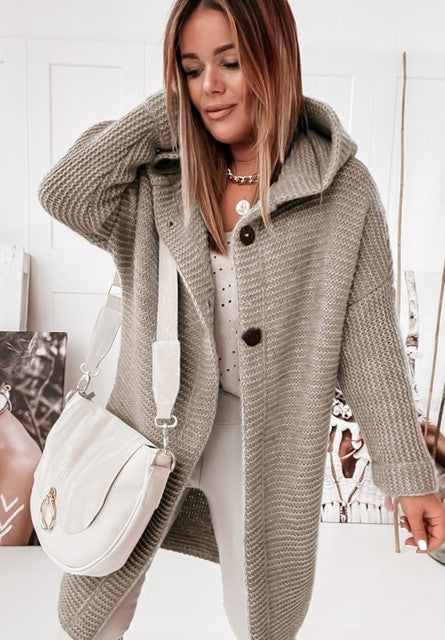 Mellissa - Cardigan lavorato a maglia con cappuccio