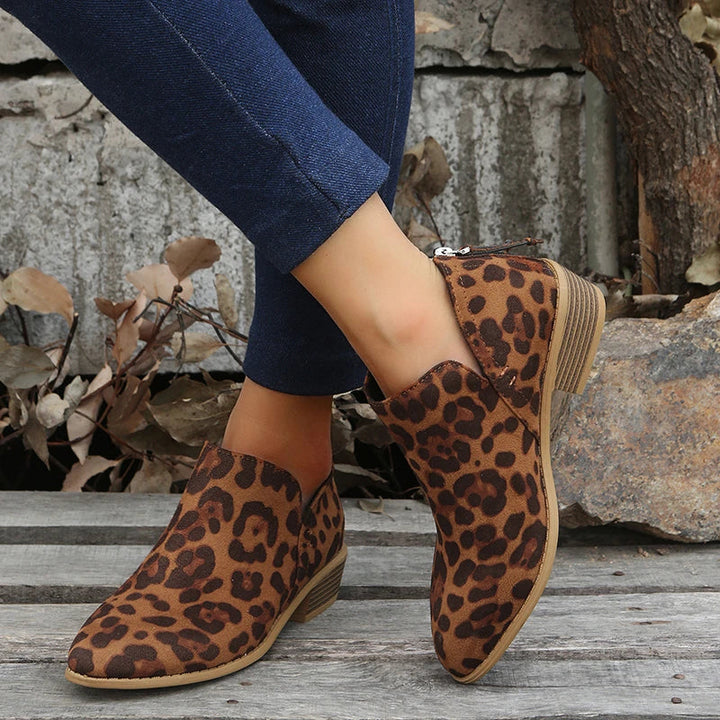 Stylische Wildleder-Stiefeletten mit Reissverschluss und Absatz für Damen | Ideal für Herbst/Winter