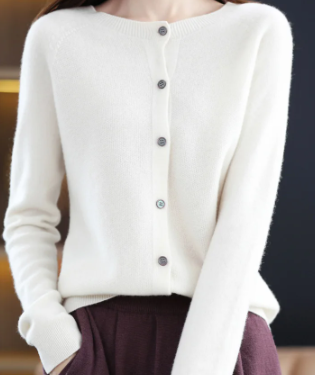 Rochelle - Cardigan à col en O Pull pour femme
