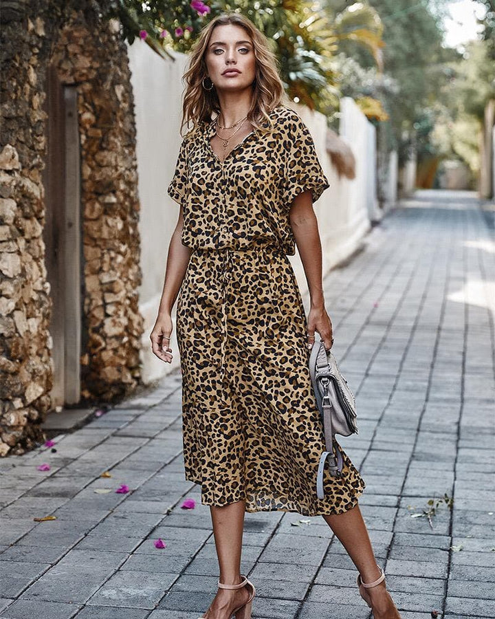 Robe Midi à Pois Savannah Breeze – Élégance Ludique et Confort Estival