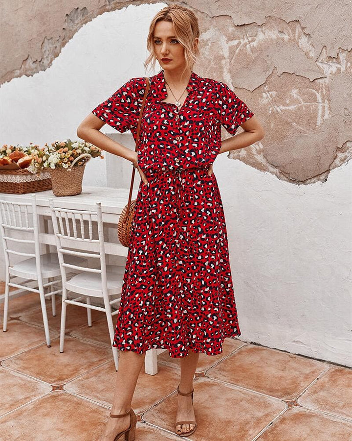 Robe Midi à Pois Savannah Breeze – Élégance Ludique et Confort Estival