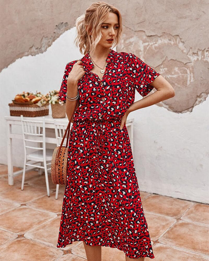 Robe Midi à Pois Savannah Breeze – Élégance Ludique et Confort Estival