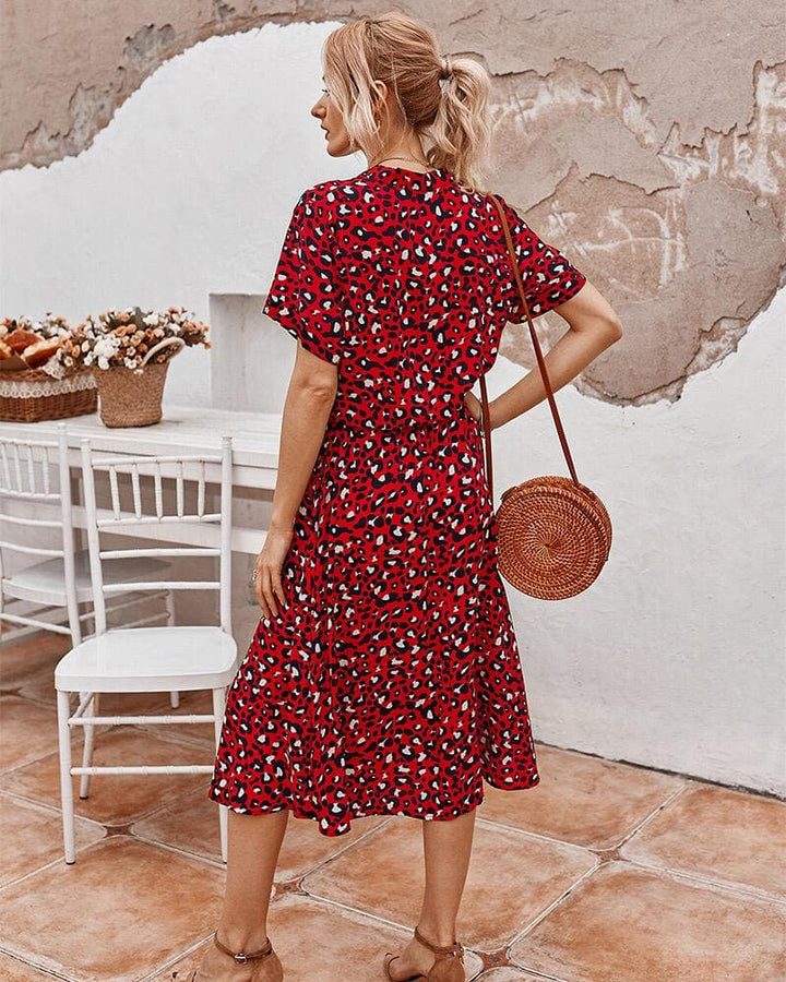 Robe Midi à Pois Savannah Breeze – Élégance Ludique et Confort Estival