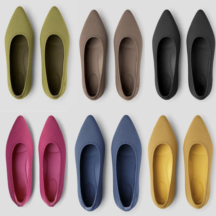 Ballerines pour femmes avec dentelle – Ballerines respirantes avec confort élastique pour bureau, loisirs et quotidien