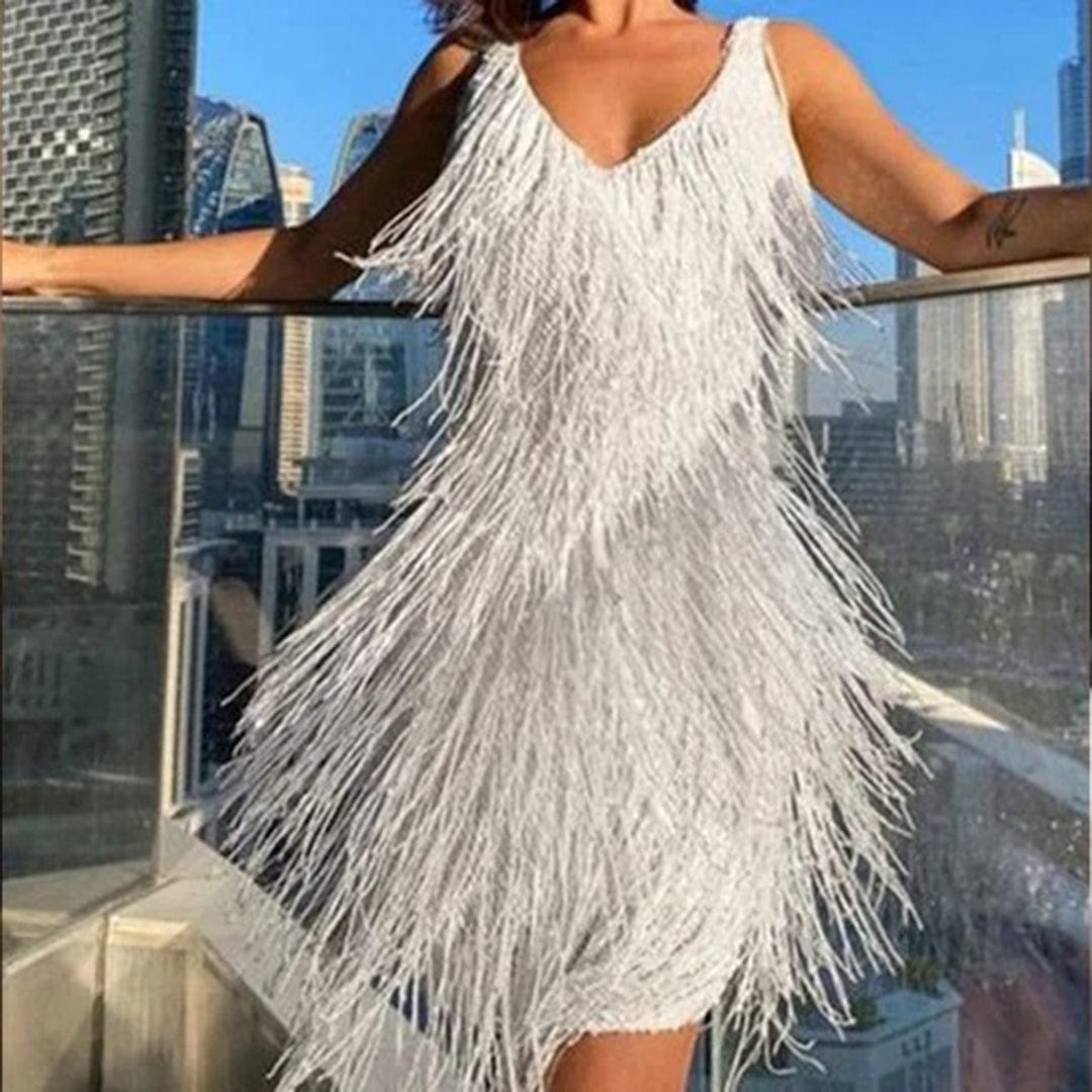 Evelina - Quasten Minikleid - Elegant - Luxuriöse Materialien - Ideal für Partys für Damen