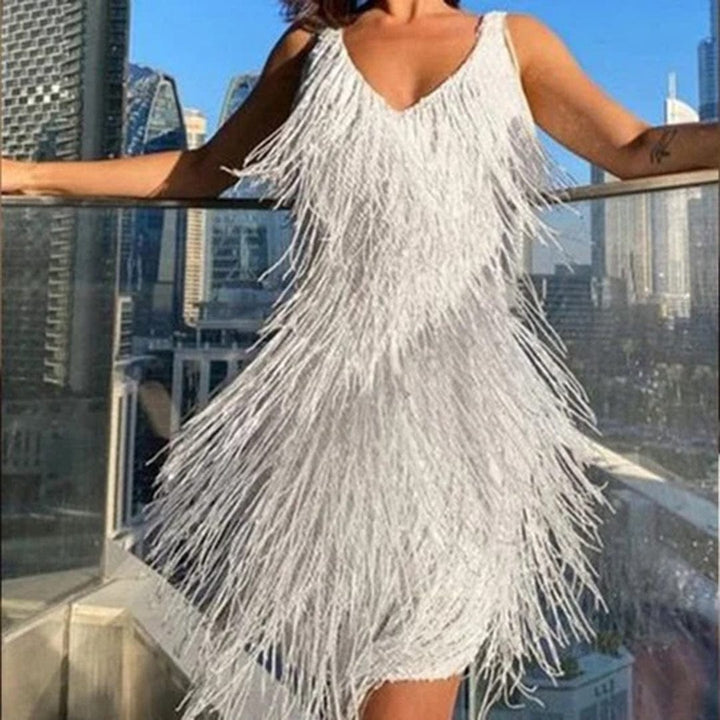 Evelina - Quasten Minikleid - Elegant - Luxuriöse Materialien - Ideal für Partys für Damen