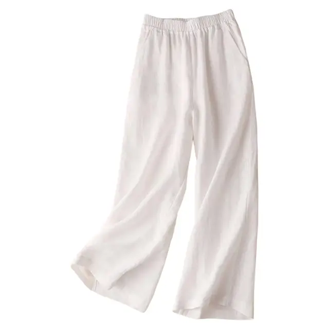 Lena - Pantalon large en lin et coton