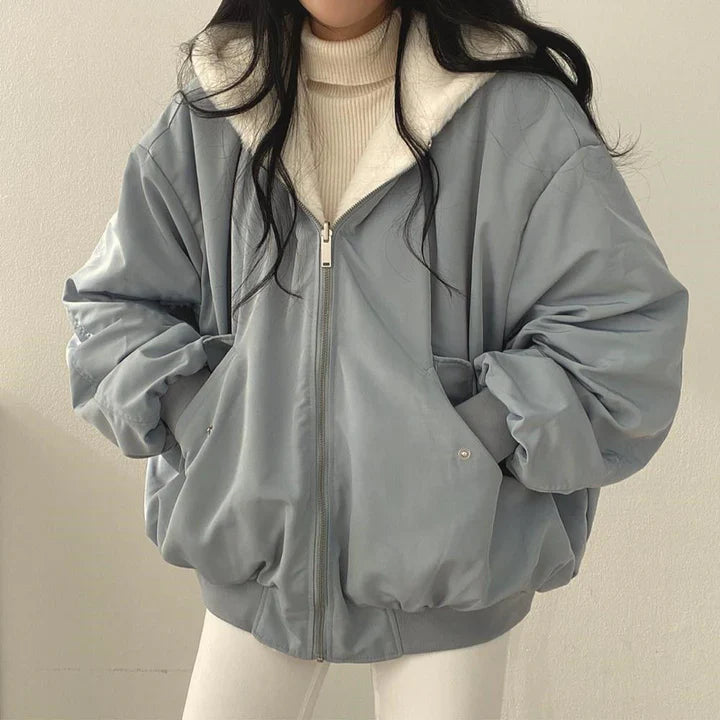 Kristin - Giacca parka con cappuccio spesso con chiusura a strappo