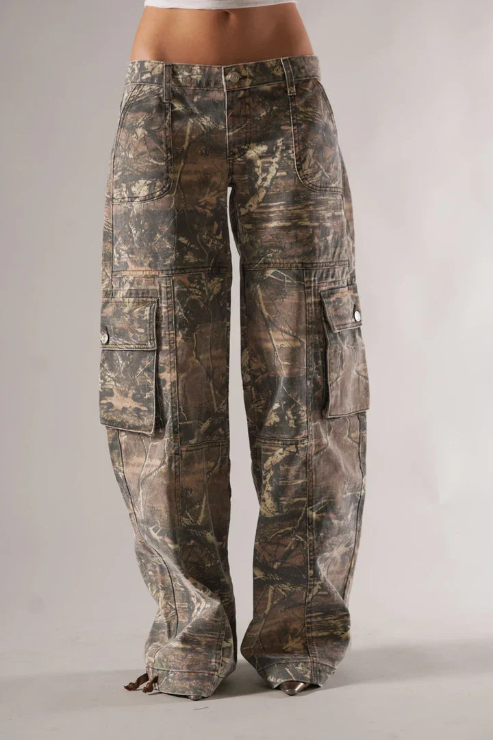 Pantalon cargo ample pour femmes – Pantalon camouflage style rue Y2K avec poches