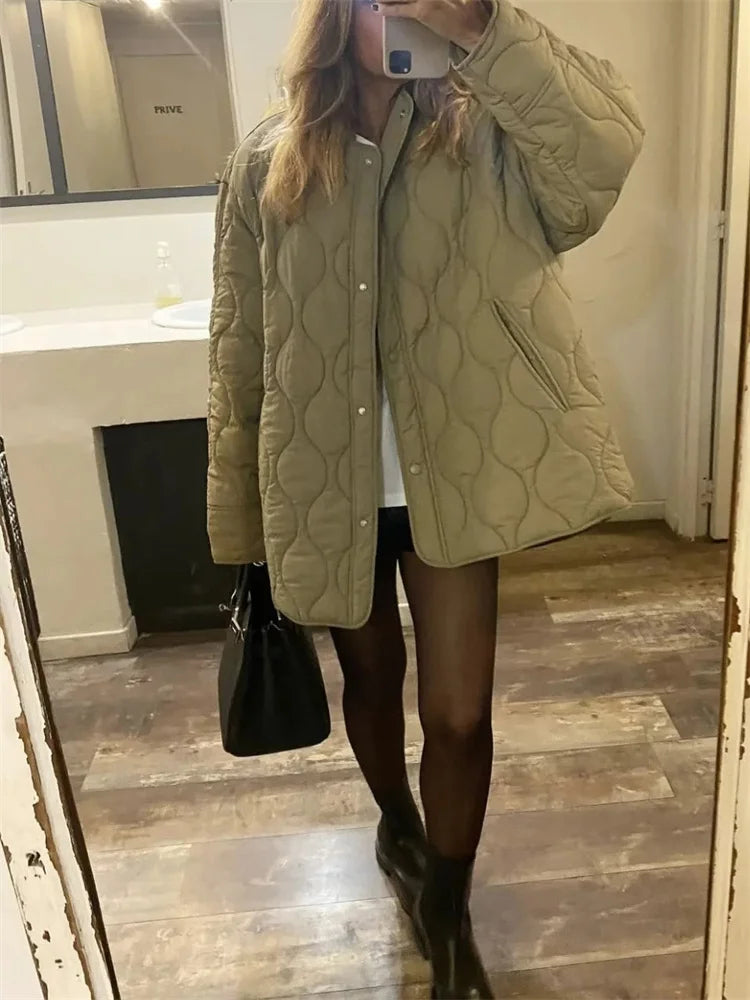 Cori - Veste oversize matelassée avec boutons-pression