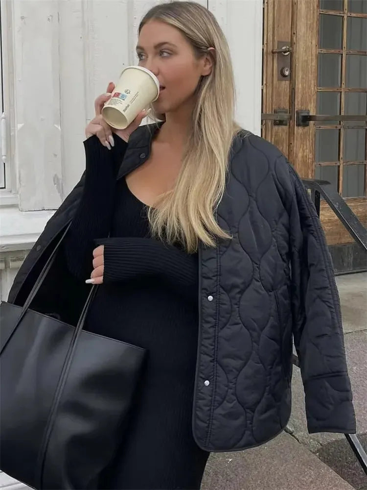 Cori - Veste oversize matelassée avec boutons-pression