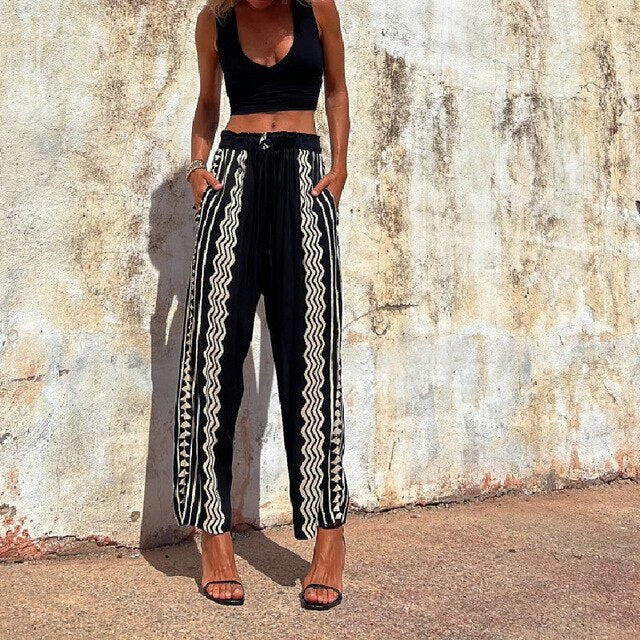 NELE - Pantalon imprimé géométrique