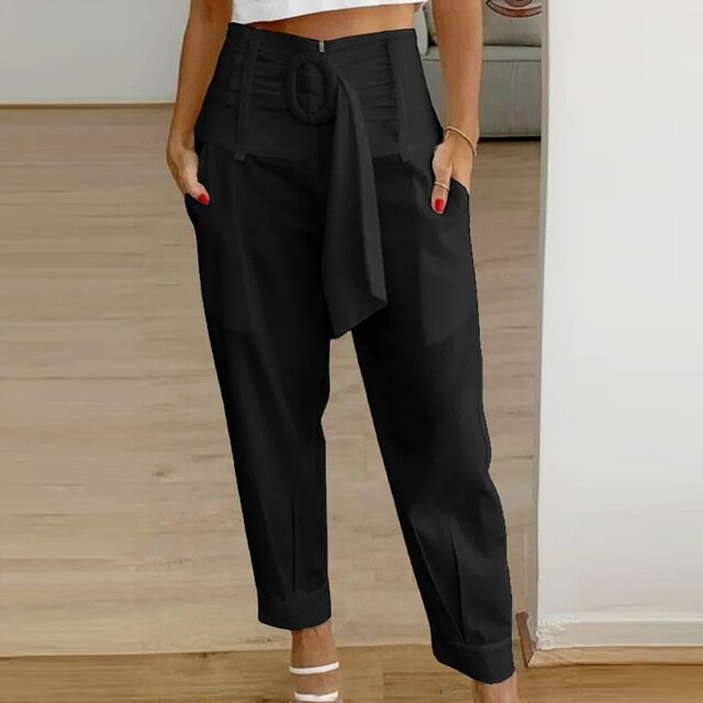 SADIE - Pantalon crayon avec laçage
