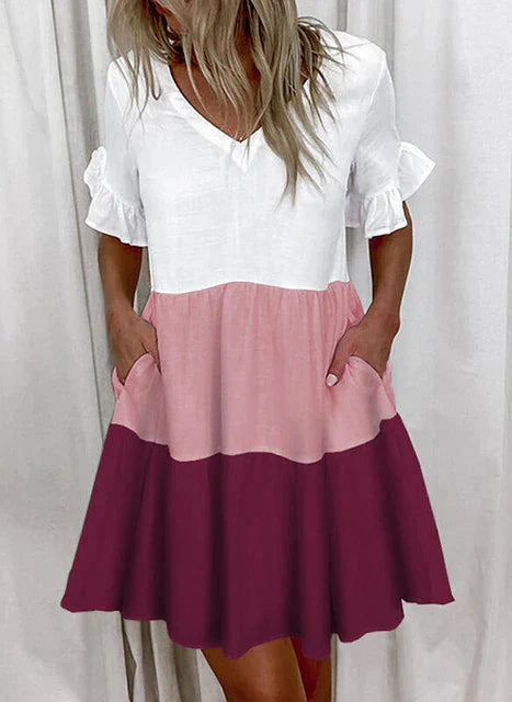 FREJA - Robe midi rayée