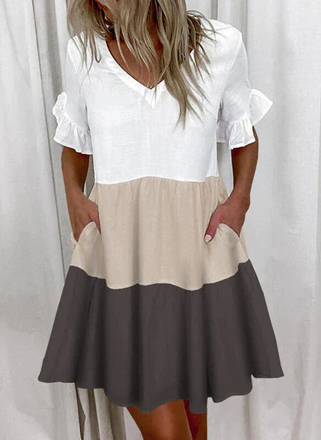 FREJA - Robe midi rayée