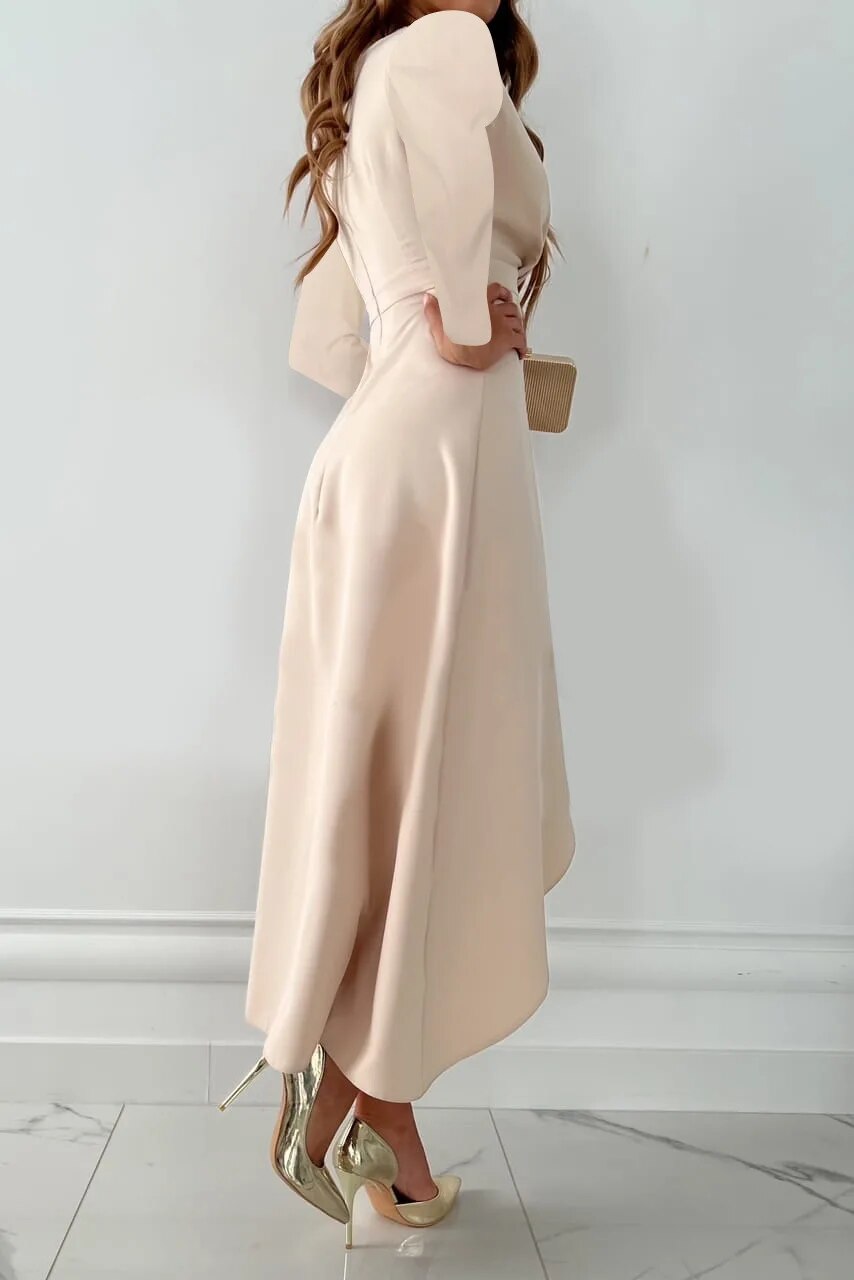 Arielle - elegante abito da sera con scollo a V plissettato