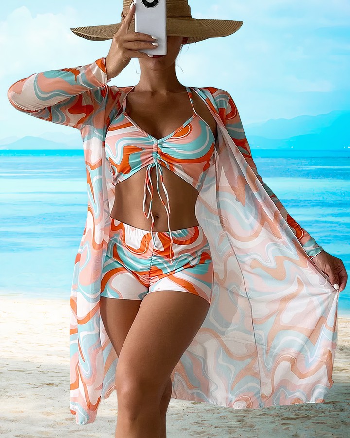 Leizl - Bikini - ensemble et peignoir de bain - vêtements de plage - stylé et confortable - été pour femmes