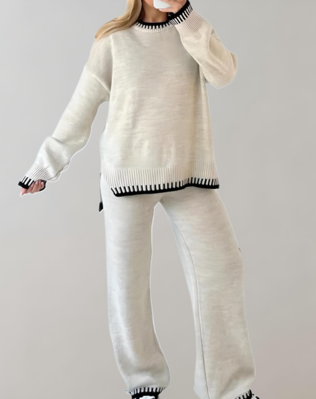 Dalia - Zweiteiliges Set mit gestricktem Oberteil und weiter Hose