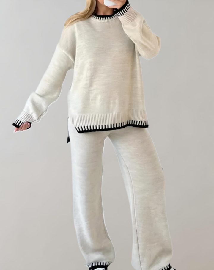 Dalia - Zweiteiliges Set mit gestricktem Oberteil und weiter Hose