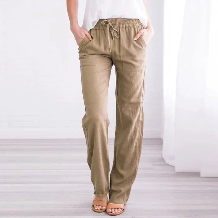 LUCIANA - Pantalon ample à jambes larges avec cordon de serrage