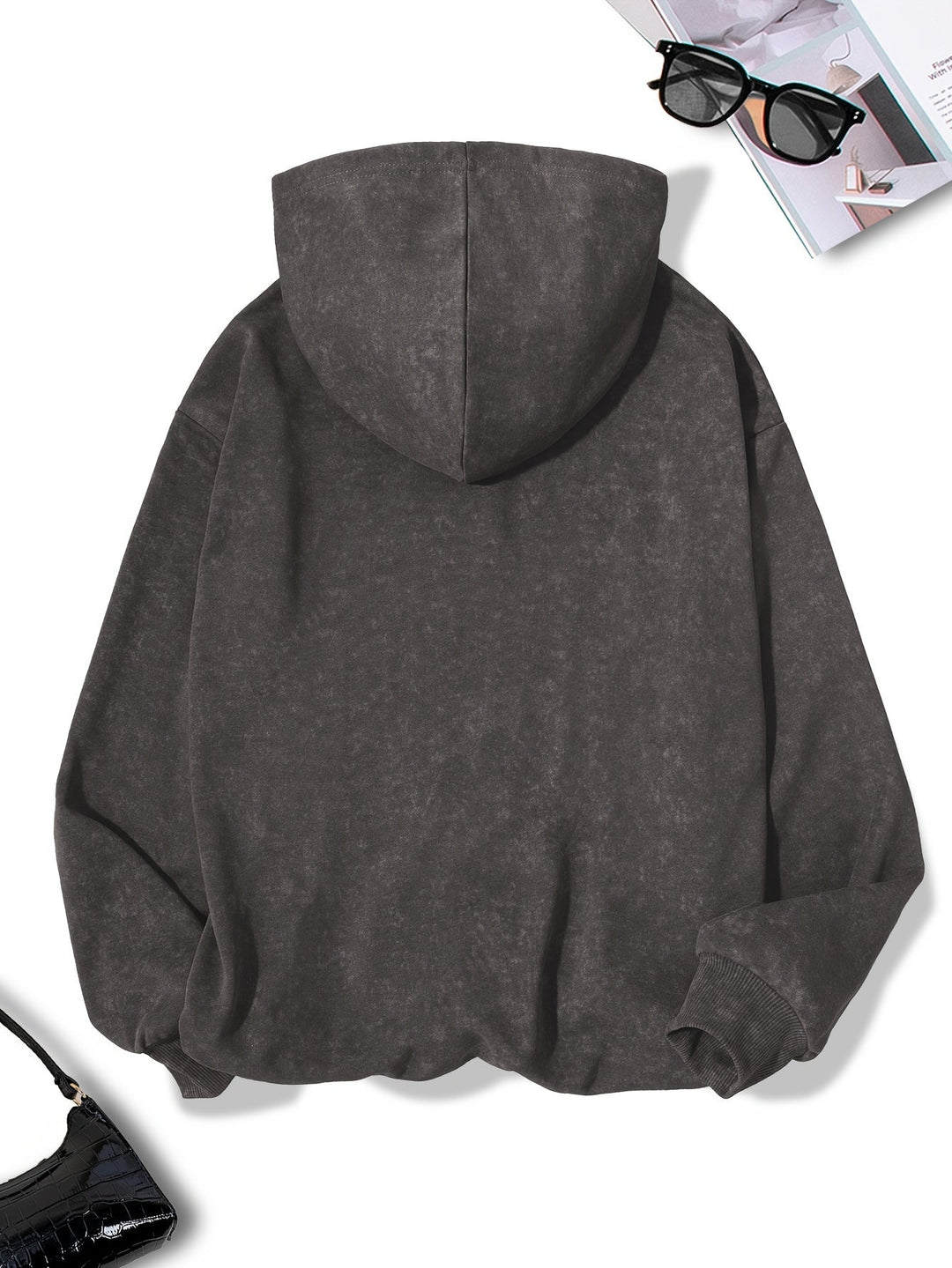 Lässiger Vintage-grauer Pullover-Hoodie mit Kapuze für Women | Perfekt für Freizeit