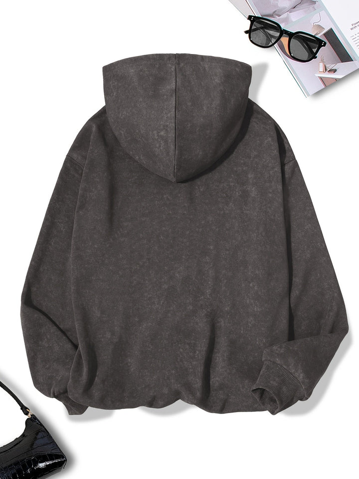 Lässiger Vintage-grauer Pullover-Hoodie mit Kapuze für Women | Perfekt für Freizeit