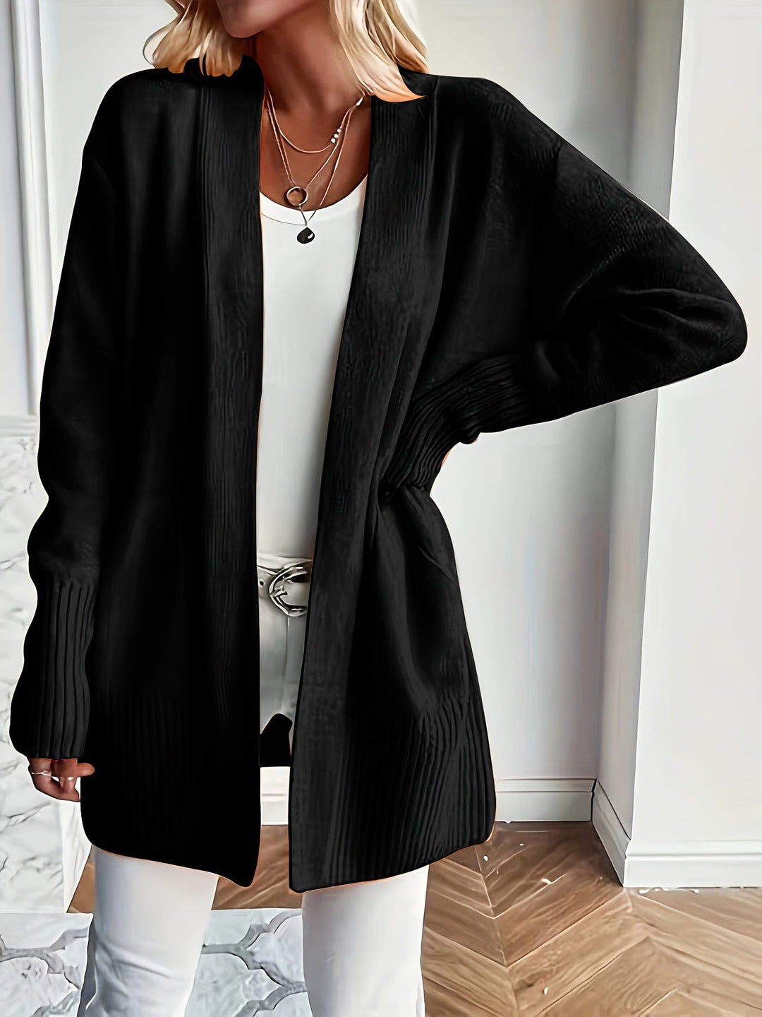 Lässiger Strickwaren-Woll-Cardigan mit Tasche für Damen | Perfekt für den Alltag