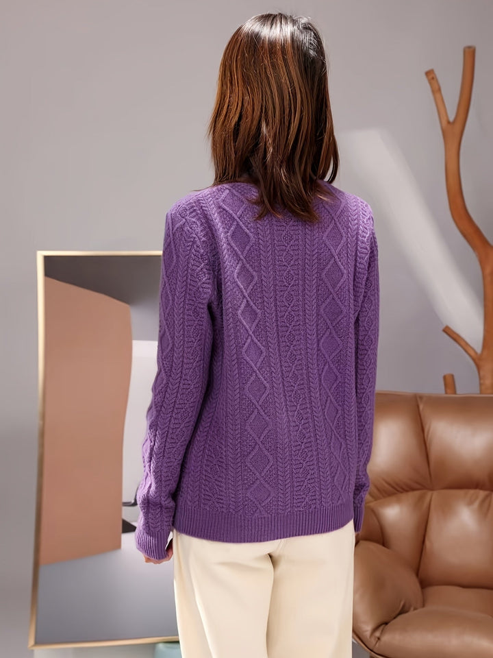 Pull-over en tricot de laine avec manches longues confortables Pull-over femme | Parfait pour les vêtements de loisirs