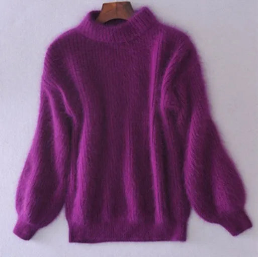 Lena - Pull à col roulé en mohair