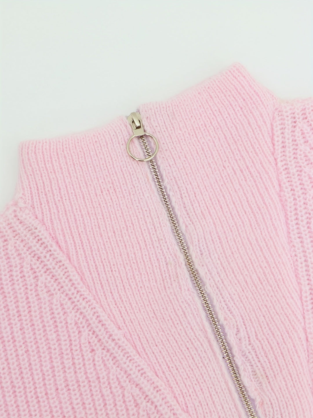 Pull en maille douillet pour femme avec fermeture éclair – Pull à demi-fermeture éclair doux au style décontracté
