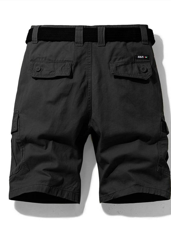 Shorts cargo homme avec ceinture – Pantalon de loisirs fonctionnel avec poches latérales & fermeture éclair pour l'été & l'extérieur