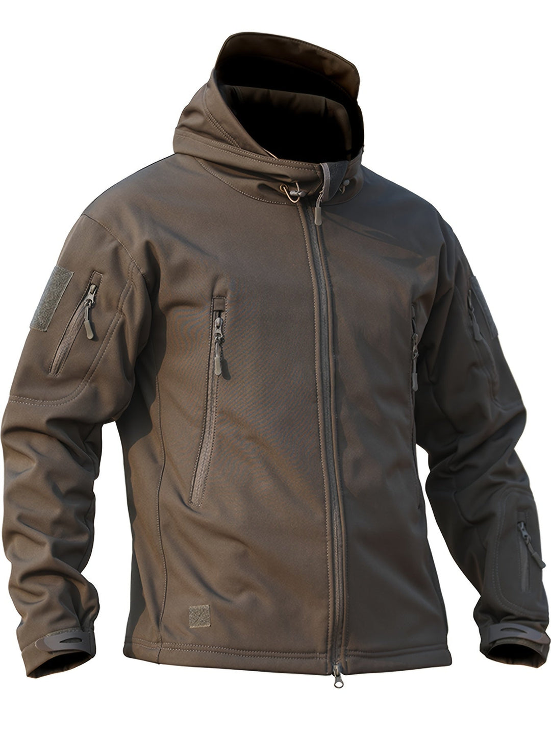 Veste à capuche tactique en polaire softshell avec poches zippées pour hommes | Parfaite pour les activités de plein air