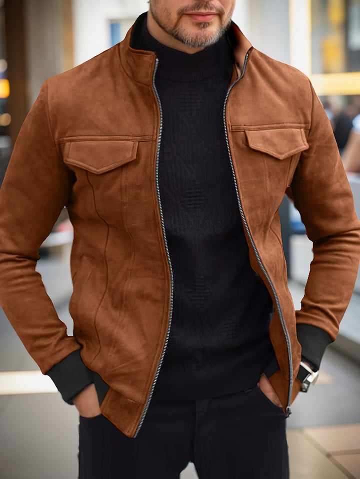 Stilvolle Einfarbige Warme Fleece Bedruckte Winterjacke Für Herren | Ideal für Winter