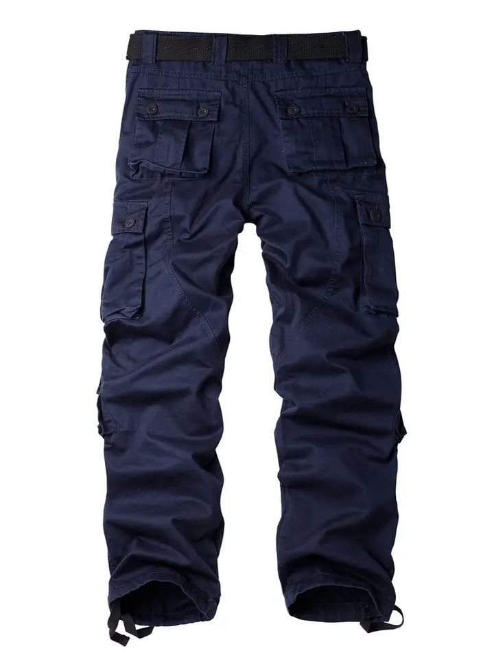 Pantalon cargo homme avec ceinture – Pantalon de loisirs multifonction avec poches et cordon de serrage pour extérieur, travail et quotidien