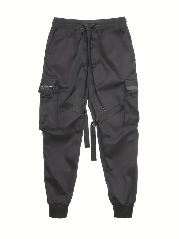 Herren Cargohose mit Taschen & Kordelzug – Streetwear Jogger Pants im Techwear-Stil – Lockere Freizeithose mit Bündchen für Alltag & Urban Look