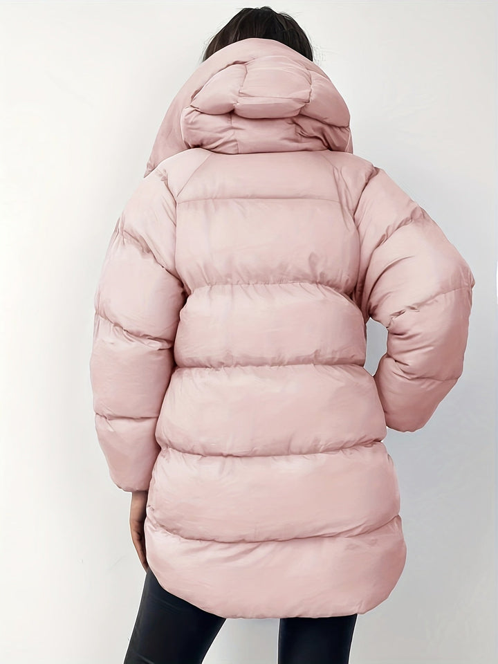 Elegante giacca invernale imbottita calda con cappuccio per donna | Perfetta per attività all'aperto
