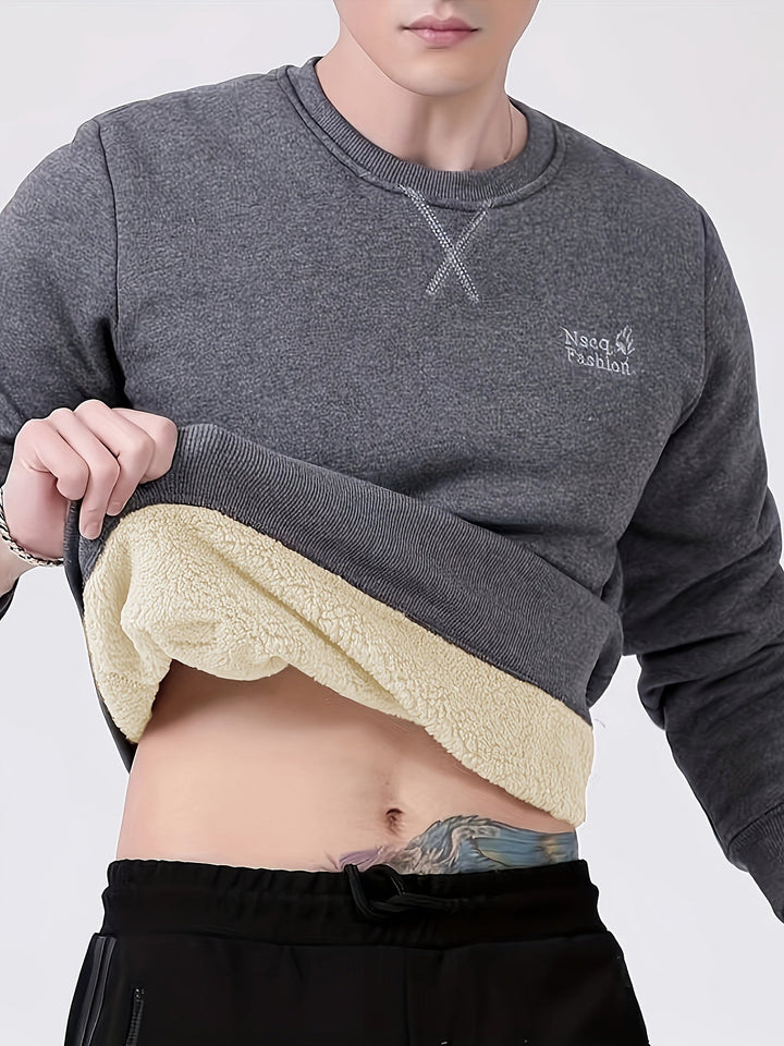 Lässiger einfarbiger Baumwolle Sweatshirt für Männer | Perfekt für den Alltag