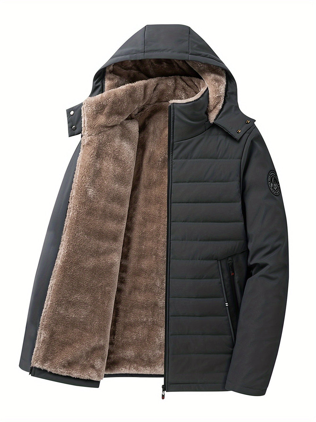 Britt - Giacca invernale elegante per uomo - Calda giacca in pile imbottita con cappuccio