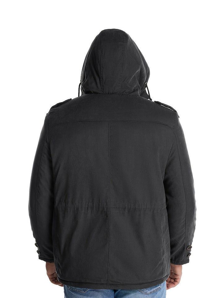 Casual Veste d'hiver cargo à capuche avec plusieurs poches en polaire chaude | Parfaite pour les activités de loisirs