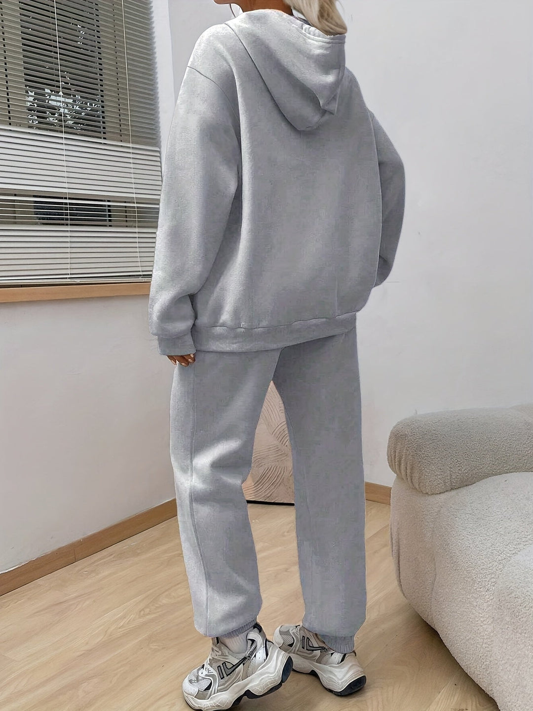 Sweat-shirt décontracté en coton avec motif pattes & pantalon de jogging pour femmes | Idéal pour automne/hiver