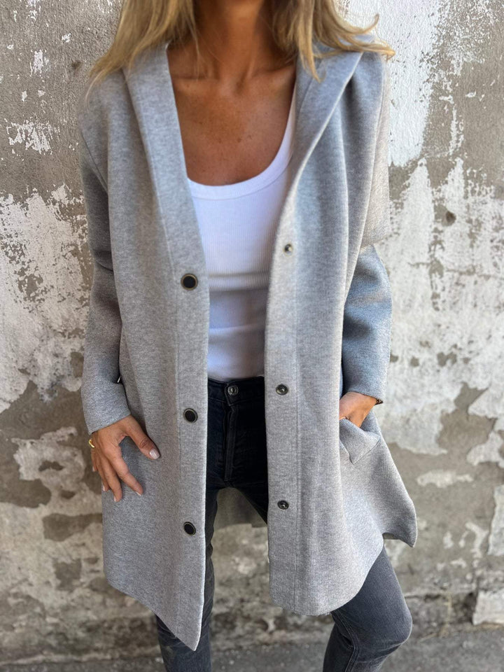 Cari - Blazer décontracté à simple boutonnage avec capuche