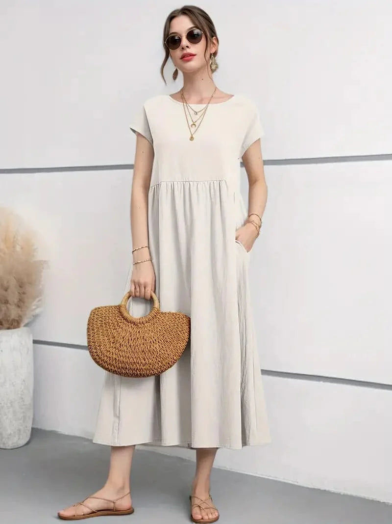 Robe Midi Classique – Élégance et Confort au Quotidien